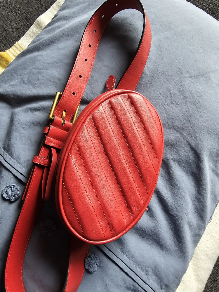 AUXILIARY Red Leather Belt Bag