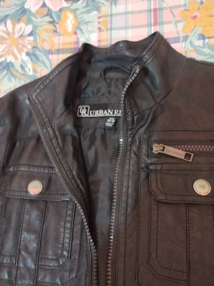 Urban Republic Brown Leather Jacket - Size 10/12 image indicator(3)
