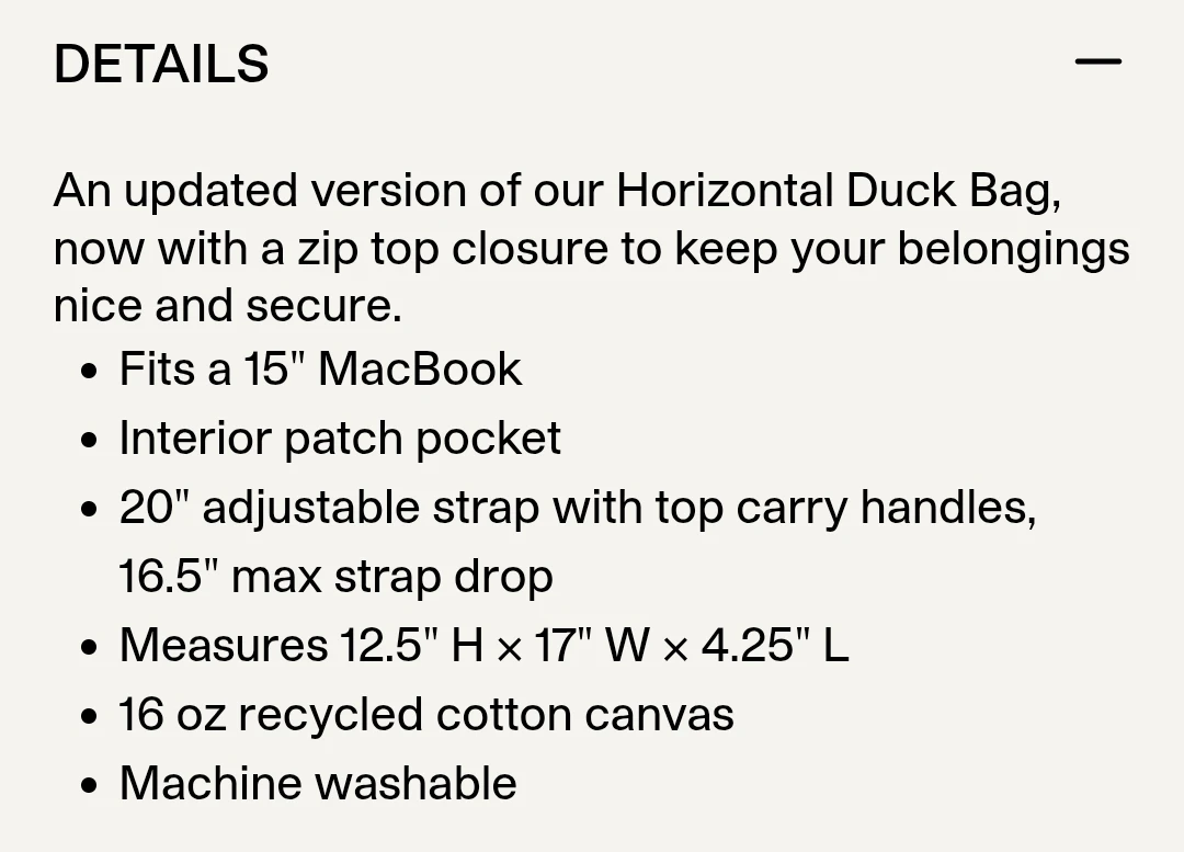 BAGGU Horizontal Canvas Zip Duck Bag - photo 2