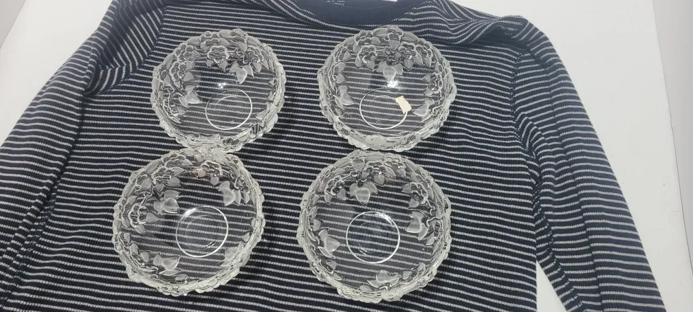 Set of 4 Mikasa Crystal Rose Bowls