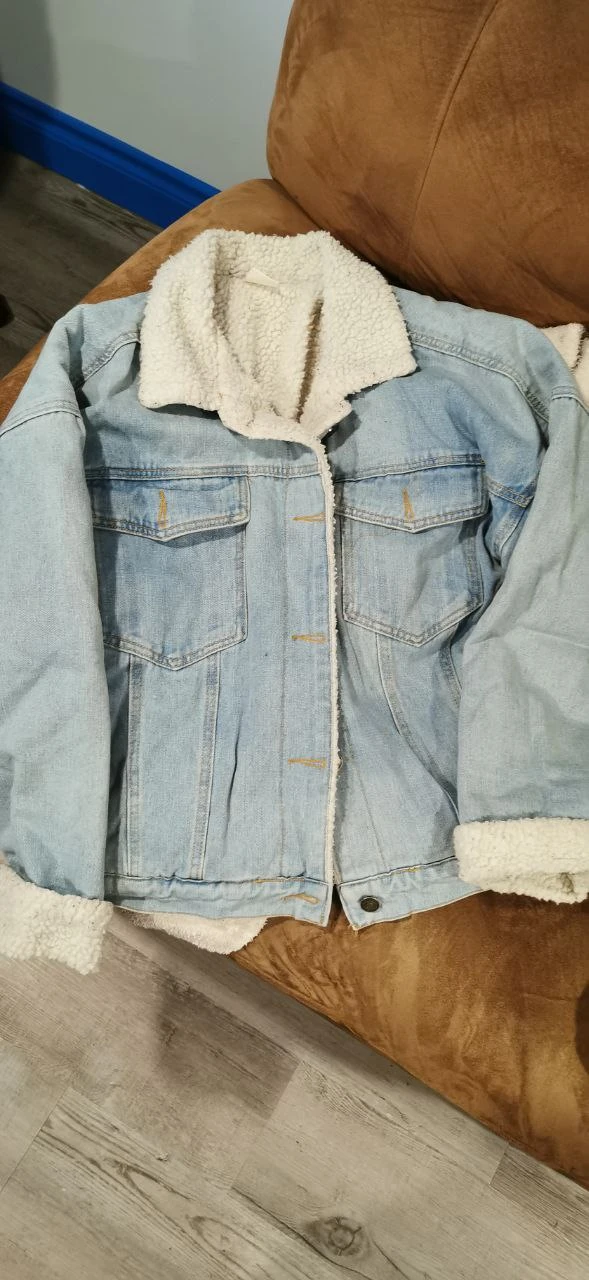 Denim Jacket with Sherpa Collar
