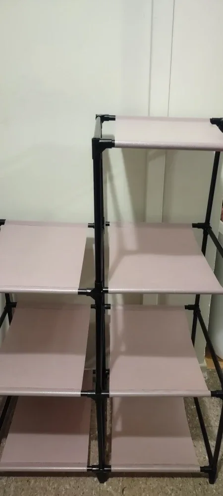 shoes rack or  Unitmultiple storage (Black Metal & Canvas S) image indicator(3)