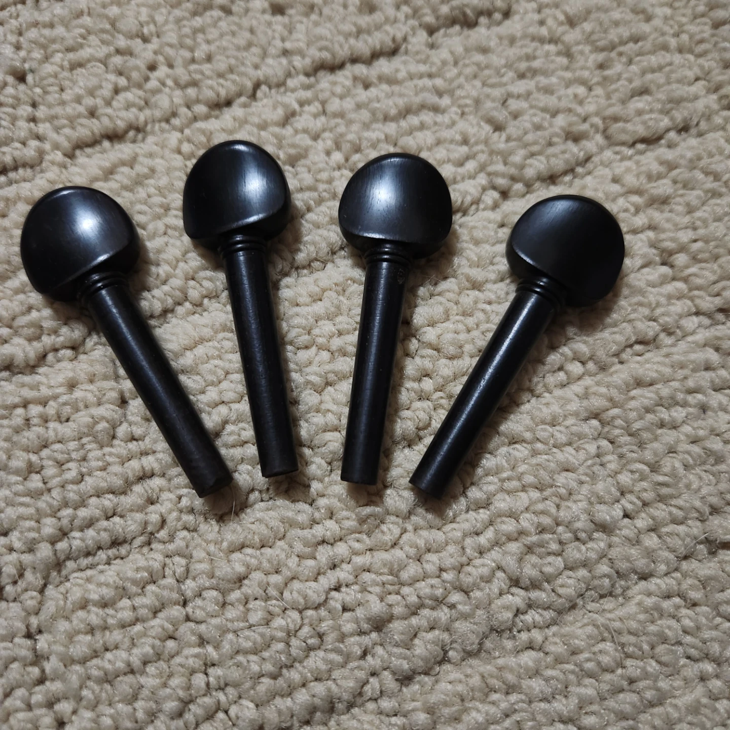 Set new Violin Tuning Pegs - Black Ebony real wood