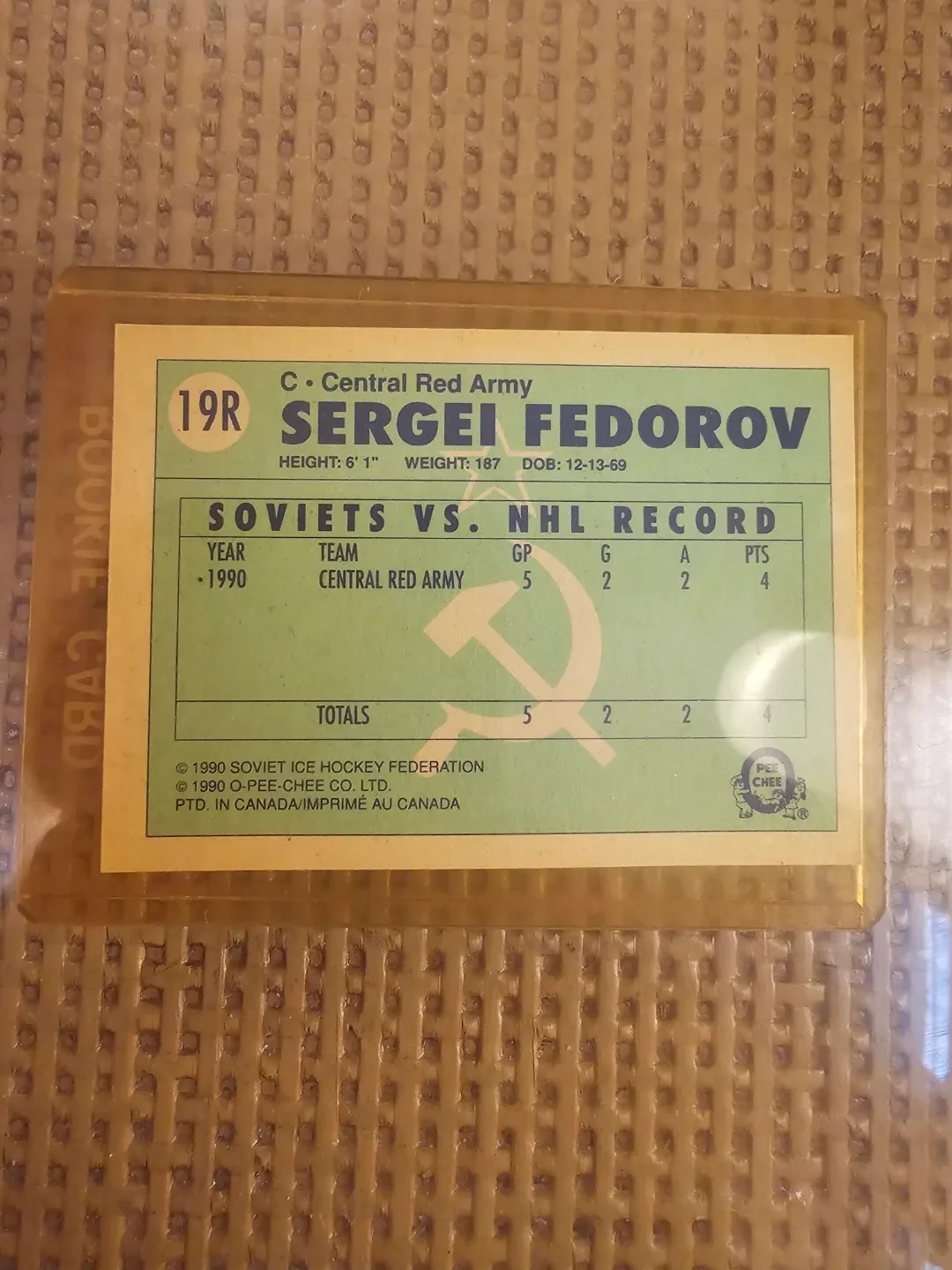 Sergei Fedorov Rookie Hockey Card - O-Pee-Chee image indicator(2)