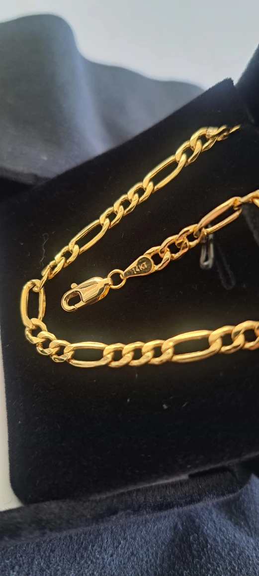 14k Gold Figaro Bracelet 8" 4mm