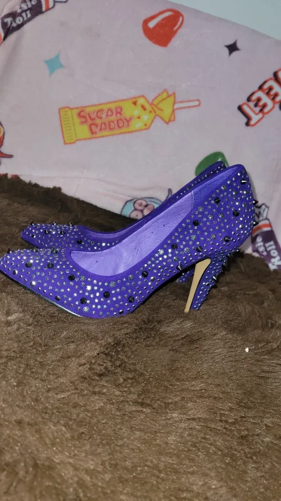 Aldo Perusia-S1 Purple Studded Heels - Size 7 image indicator(3)