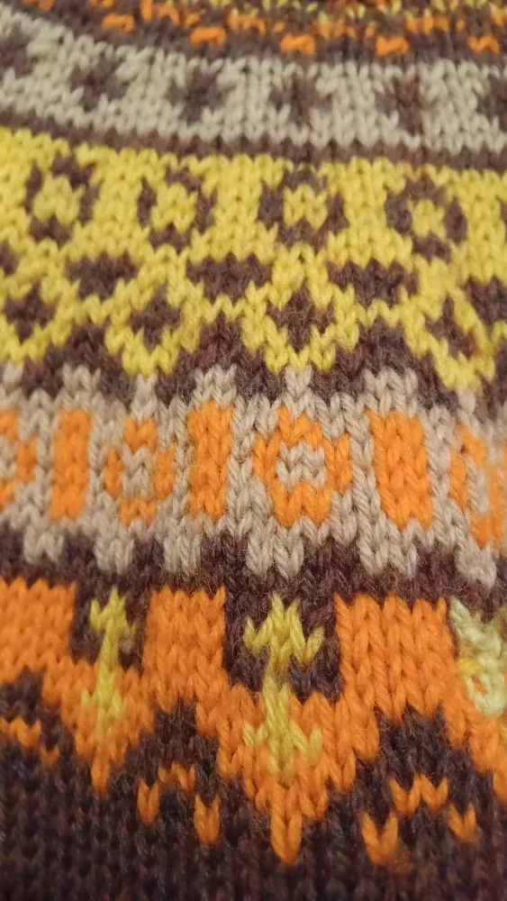 Brown Patterned Knit Sweater image indicator(3)