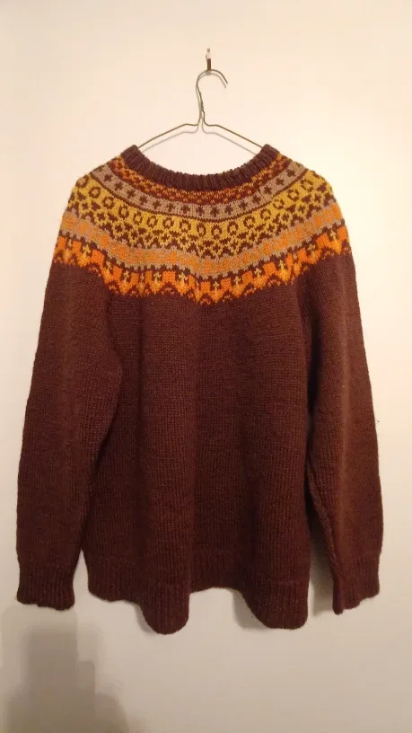 Brown Patterned Knit Sweater image indicator(4)
