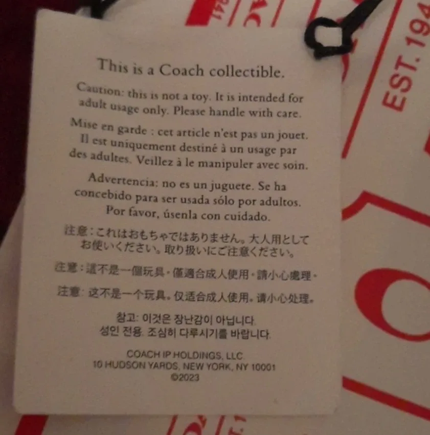 NWT authentic coach collectible bear keyfob image indicator(9)