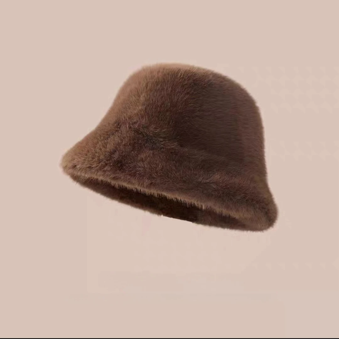 Luxurious Faux Fur Coat & Bucket Hat Set - photo 4