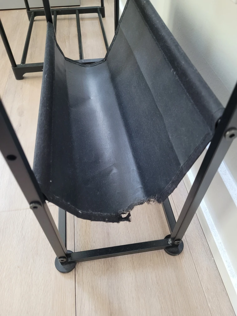 Black Metal & Fabric Shoe Rack - photo 2