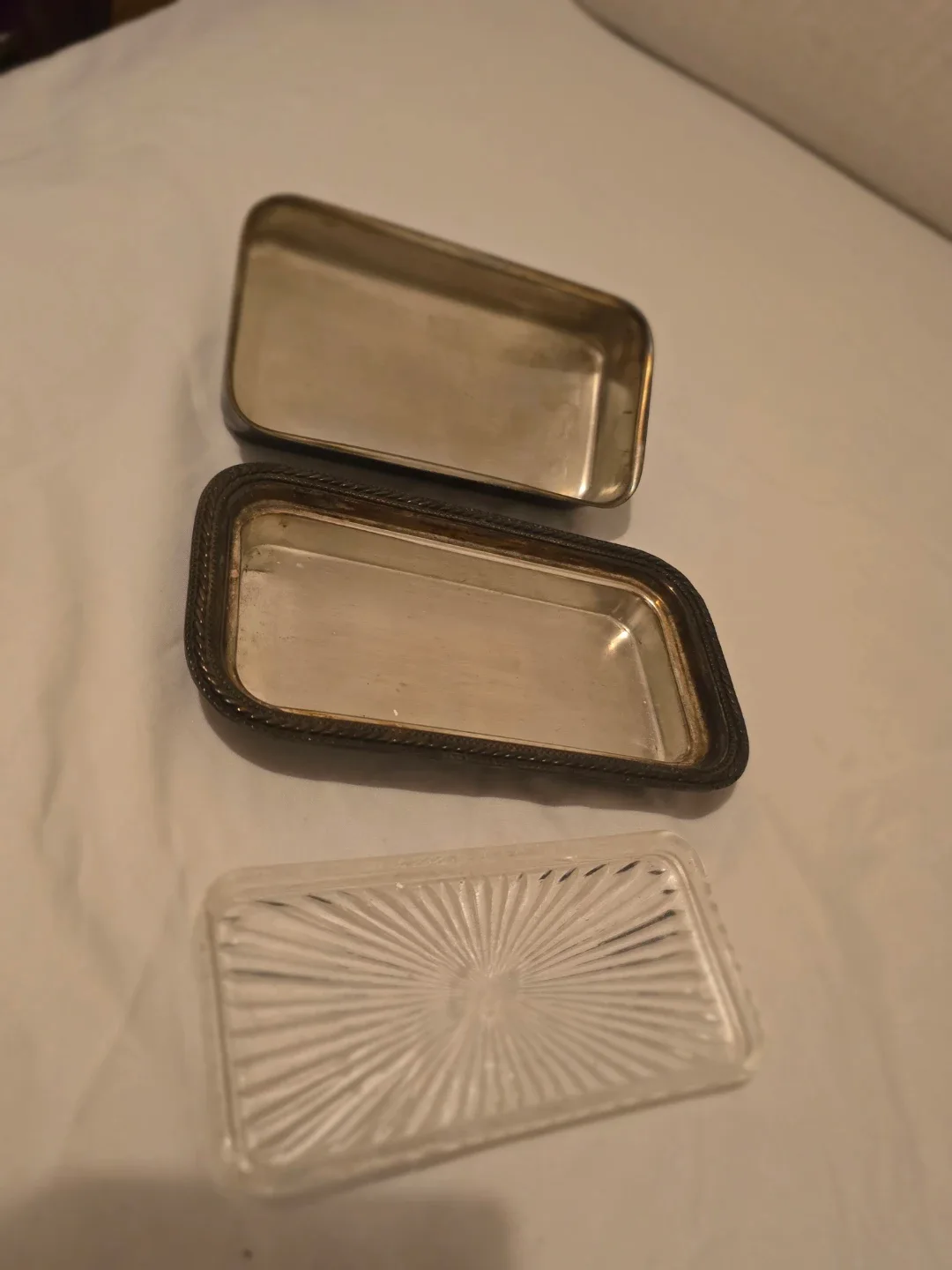 Vintage Silver Plated Butter Dish with Glass Insert image indicator(3)