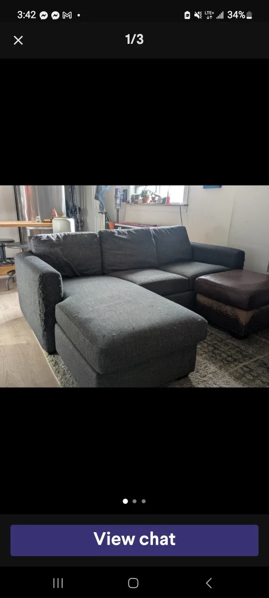 Frer delivery Grey Sectional Sofa