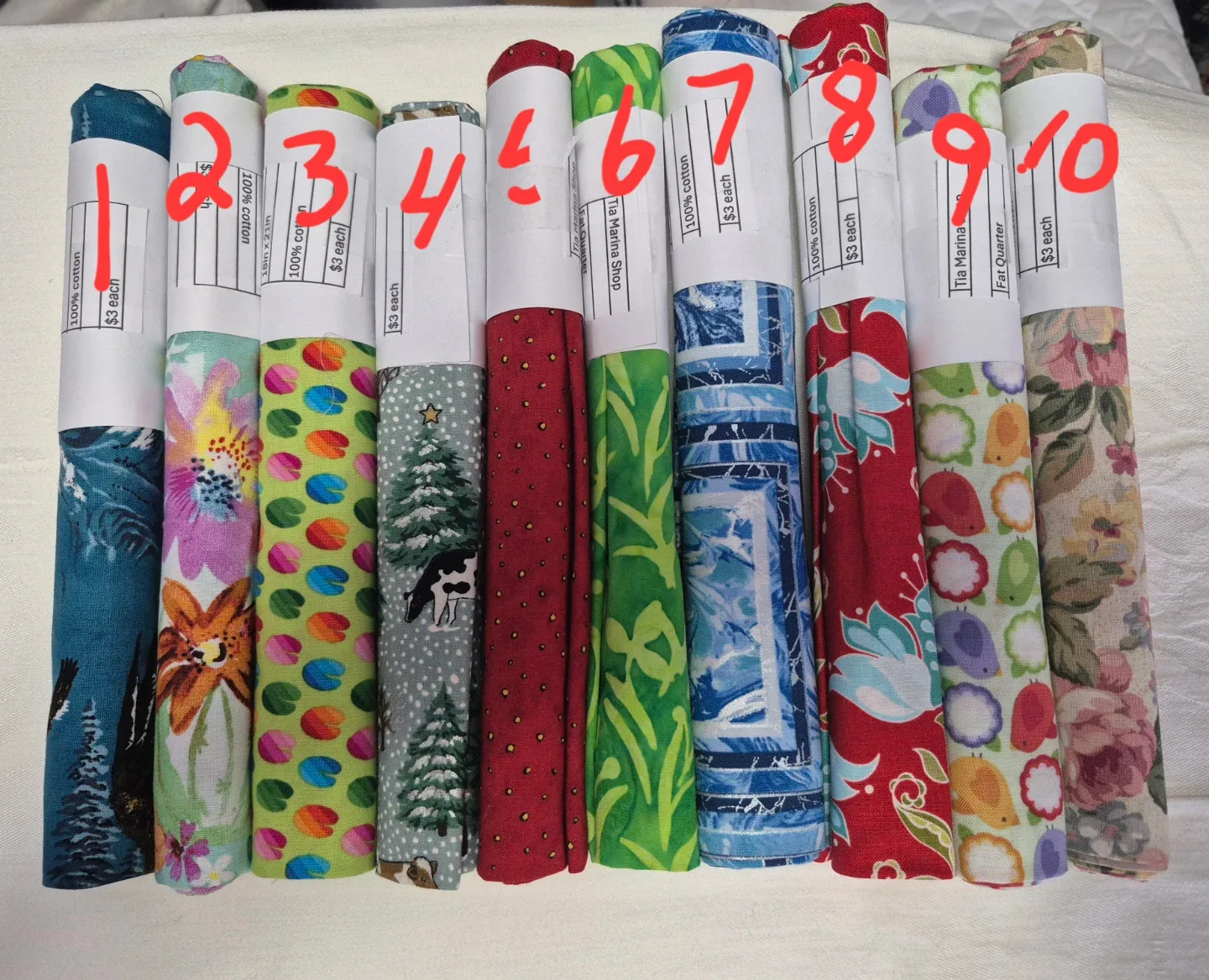Fat Quarter Fabric, brand new fabric, price per each