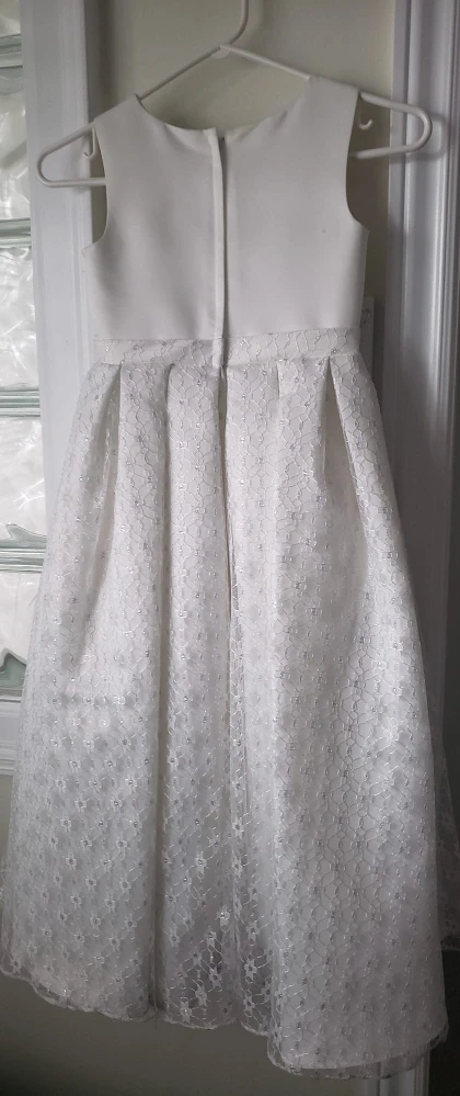 Ivory Flower Girl Dress with Bow made in England - size 7/8 - photo 2