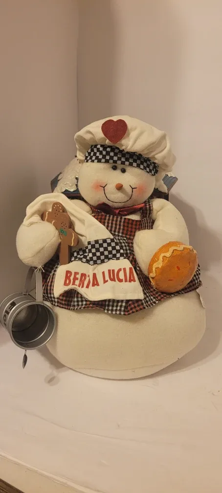 Snowman Chef Plush - 13" Tall