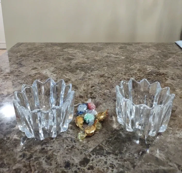 Crystal Glass Candy Dishes - Set of 2