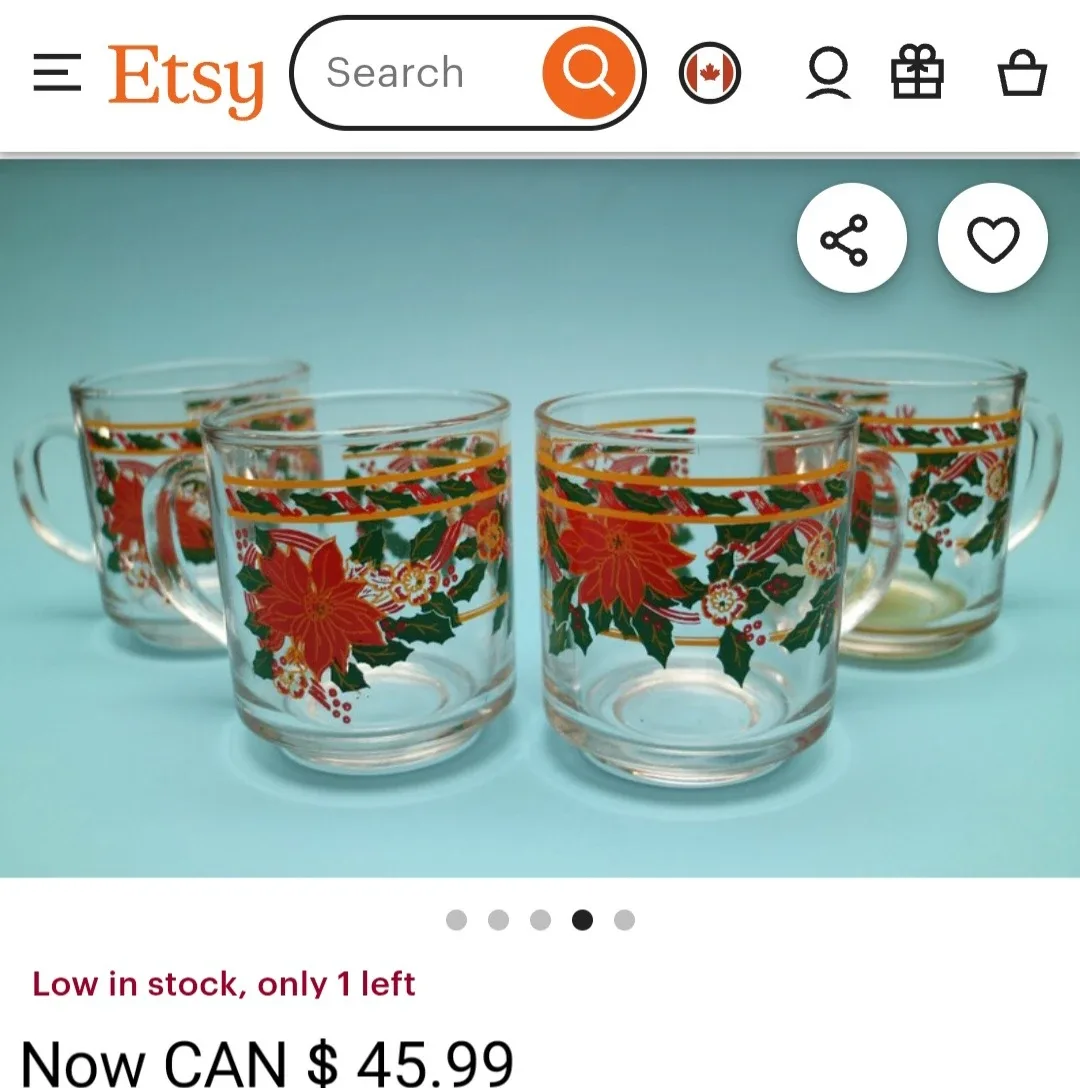 New Vintage 4 Piece Christmas Mug Set image indicator(7)