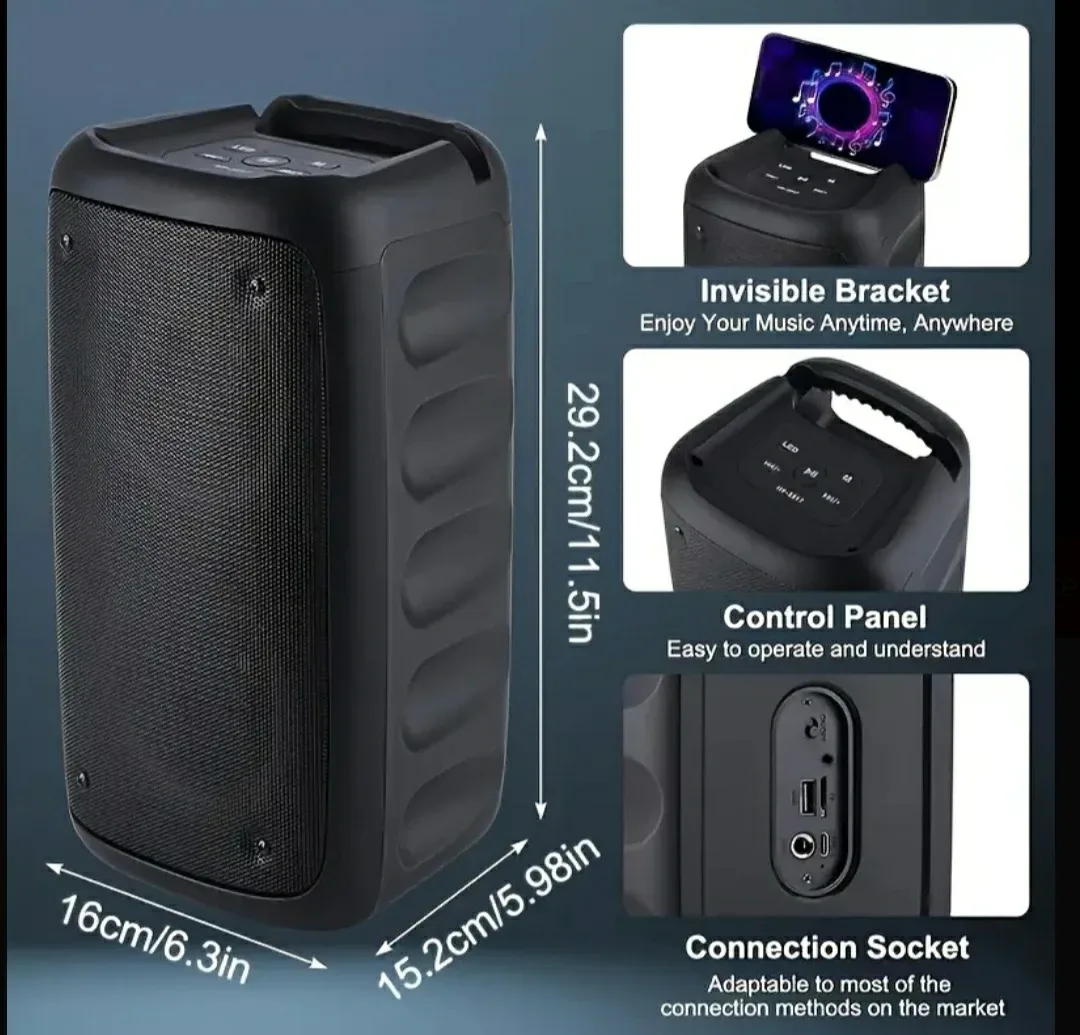 Wireless Karaoke Speaker with Colorful Lights image indicator(2)