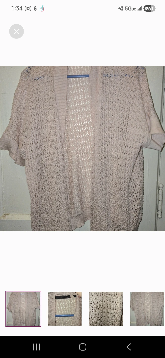 Pink color knit style small jacket sz 1x