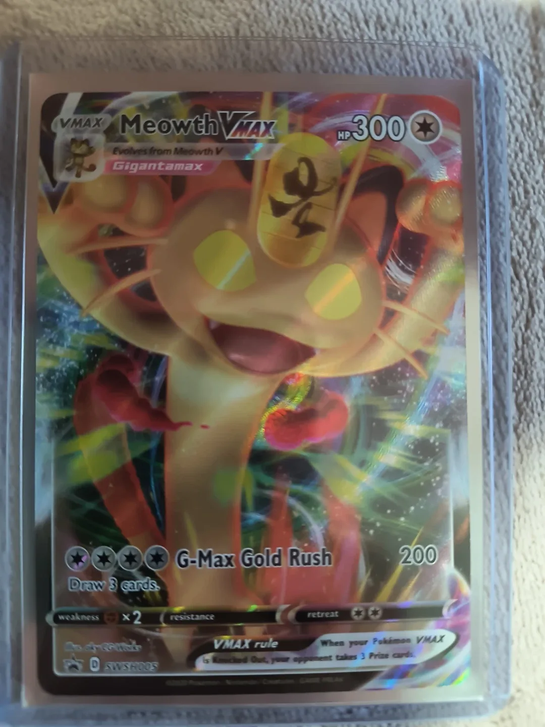 Meowth VMAX Pokemon Card - G-Max Gold Rush