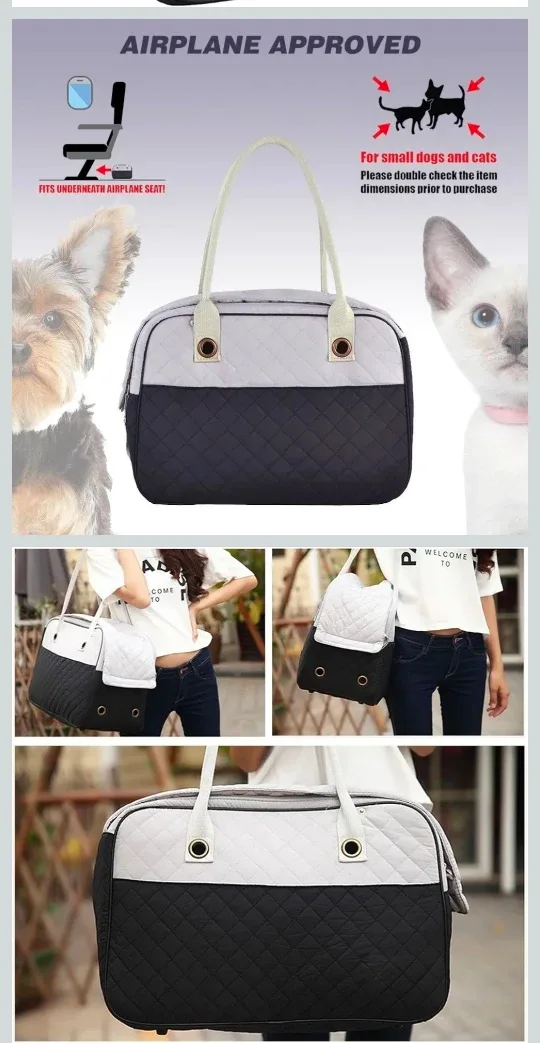 Airplane Approved Pet Carrier - Grey & Black