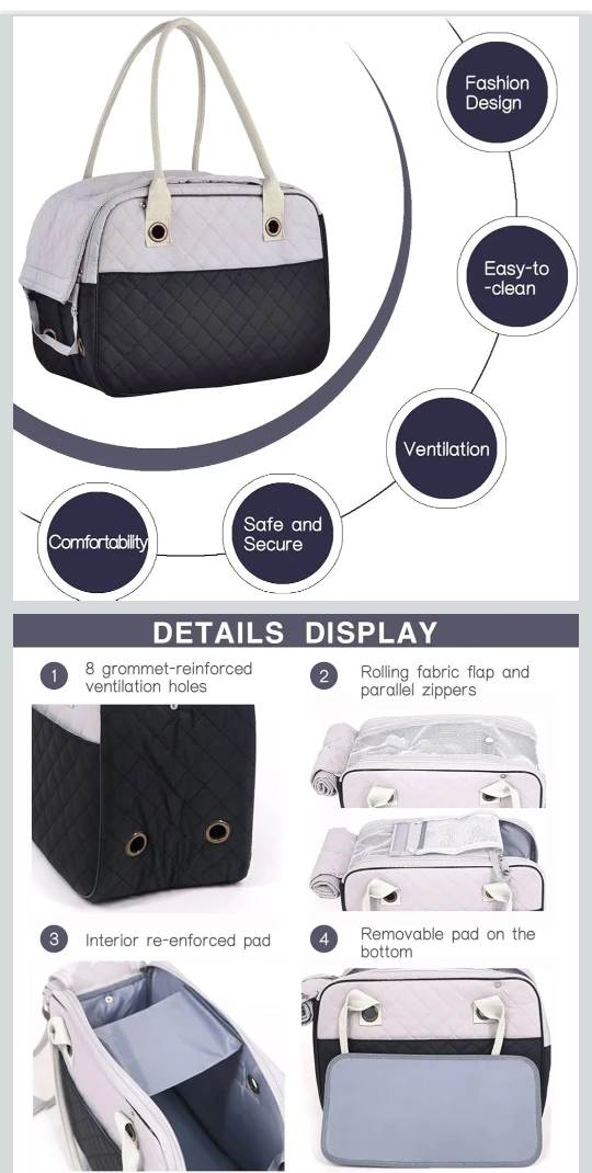 Airplane Approved Pet Carrier - Grey & Black - photo 2