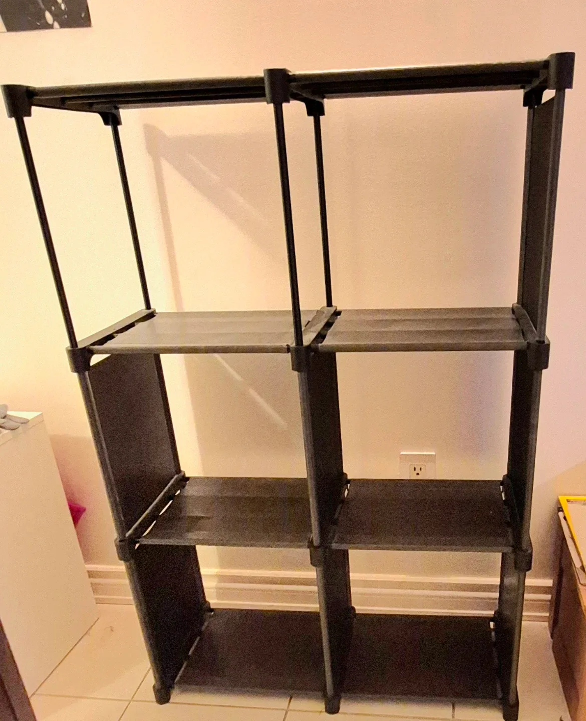 Black 6-Cube Storage Shelf