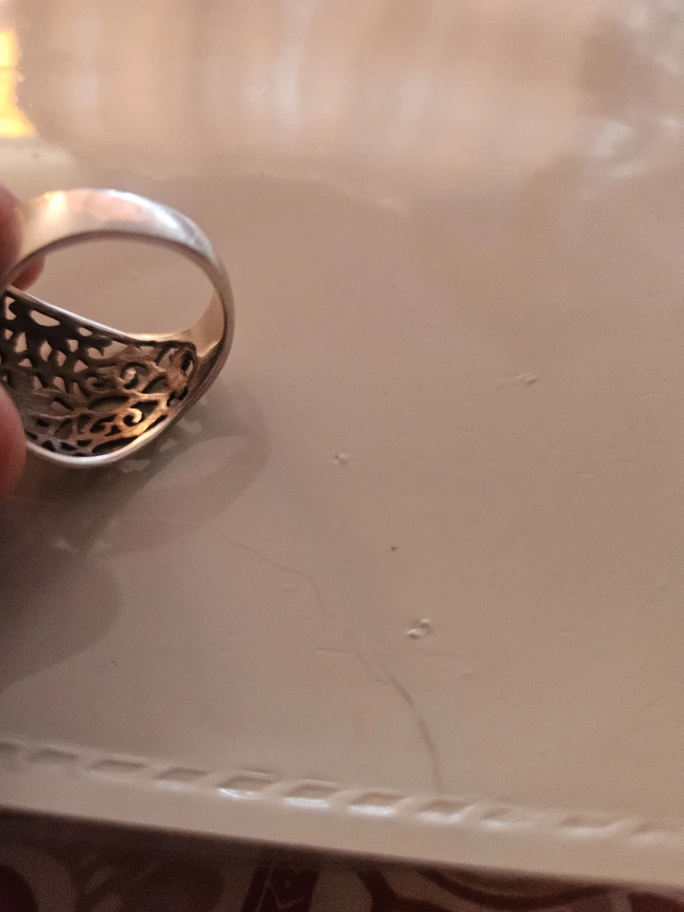 VTG  Solid Sterling Silver Ring Flower Filigree 7.5 - photo 4