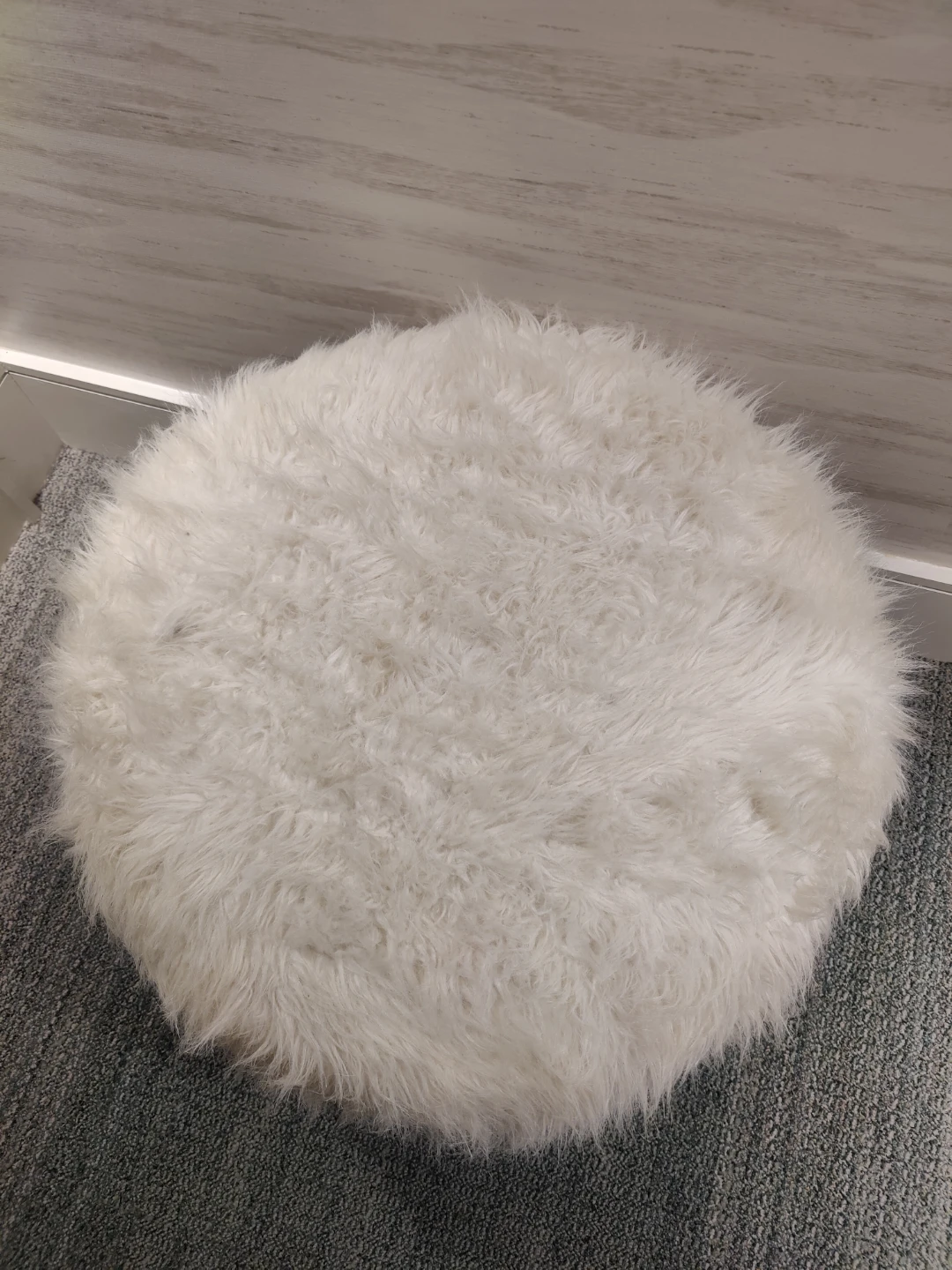 Large Faux Fur Fluffy White Storage Ottoman Stool 12 Shoe Slots - photo 5