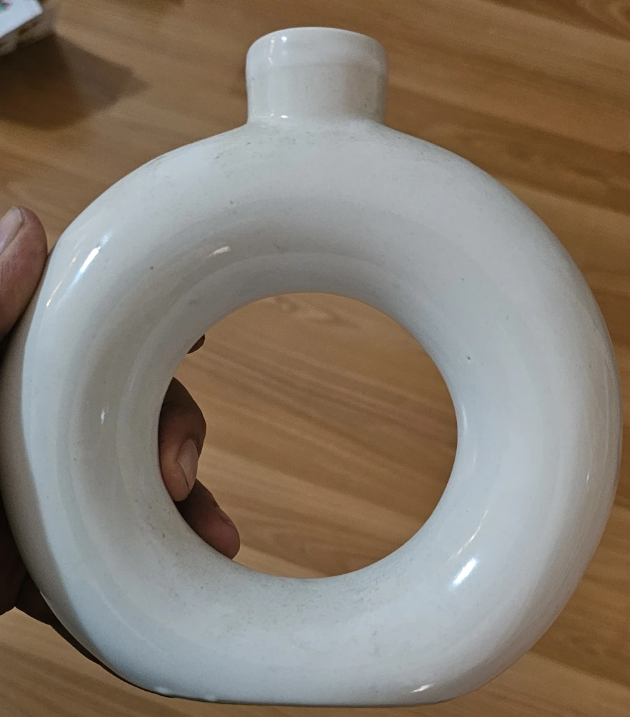 White Ceramic Donut Vase