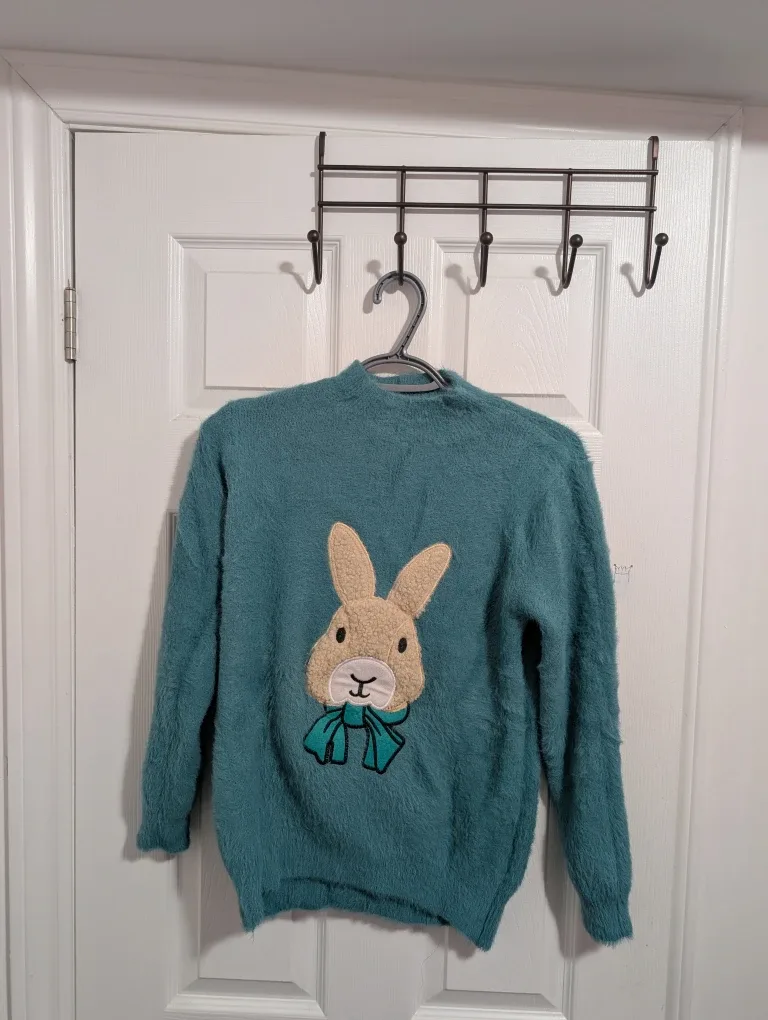 Teal Bunny Sweater