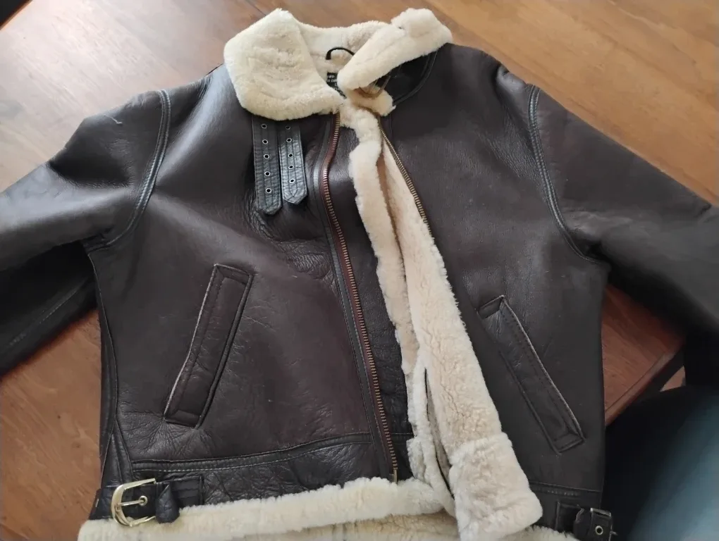 Authentic air force jacket real leather and sheepskin image indicator(4)