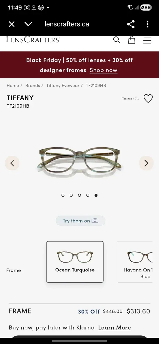 Tiffany TF2109HB Ocean Turquoise Eyeglasses