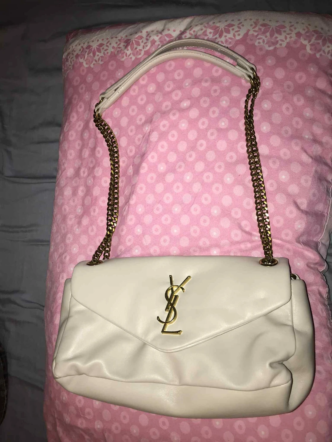 Yves Saint Laurent YSL White Leather Shoulder Bag - photo 3