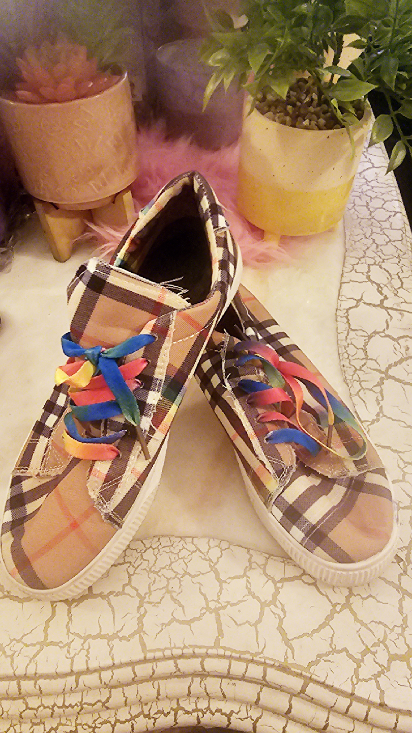 Plaid Pattern Sneakers - photo 2