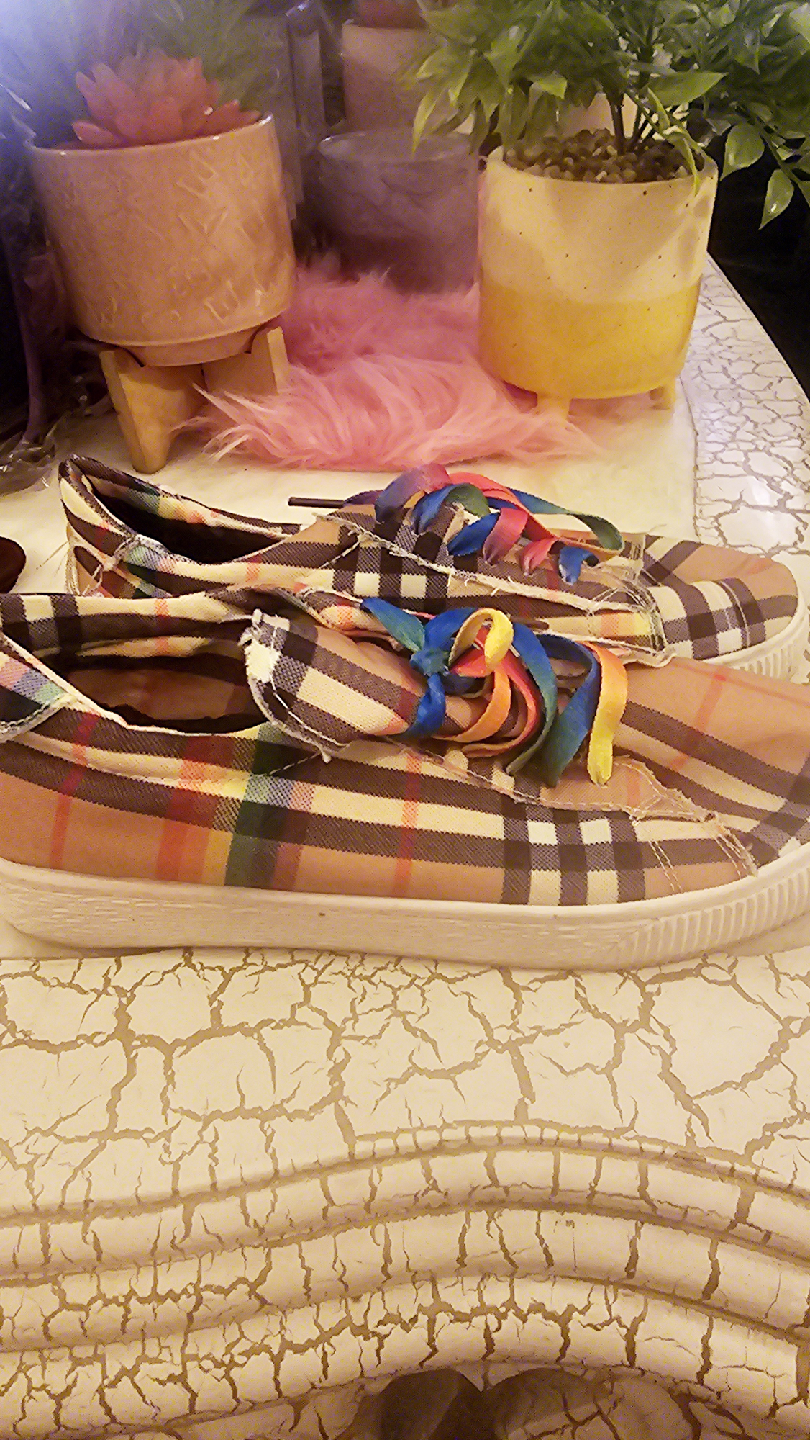 Plaid Pattern Sneakers - photo 3