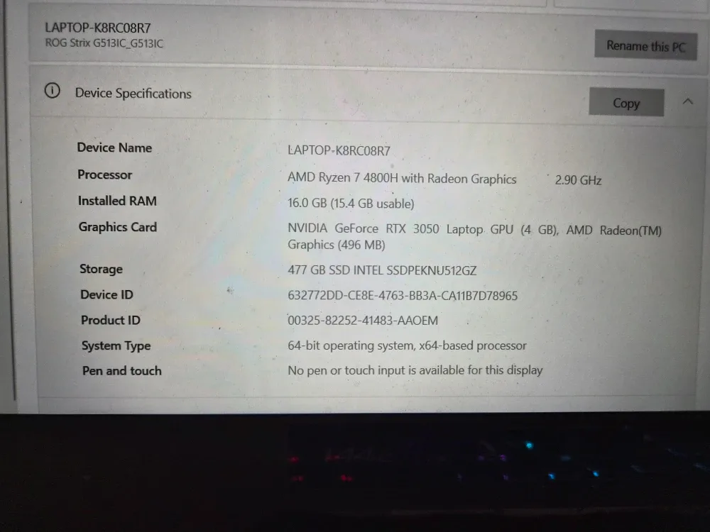 ASUS ROG Strix G513IC Gaming Laptop image indicator(3)