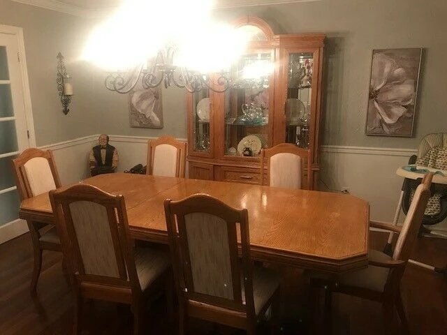 Dining Table with 6 Chairs, Wood