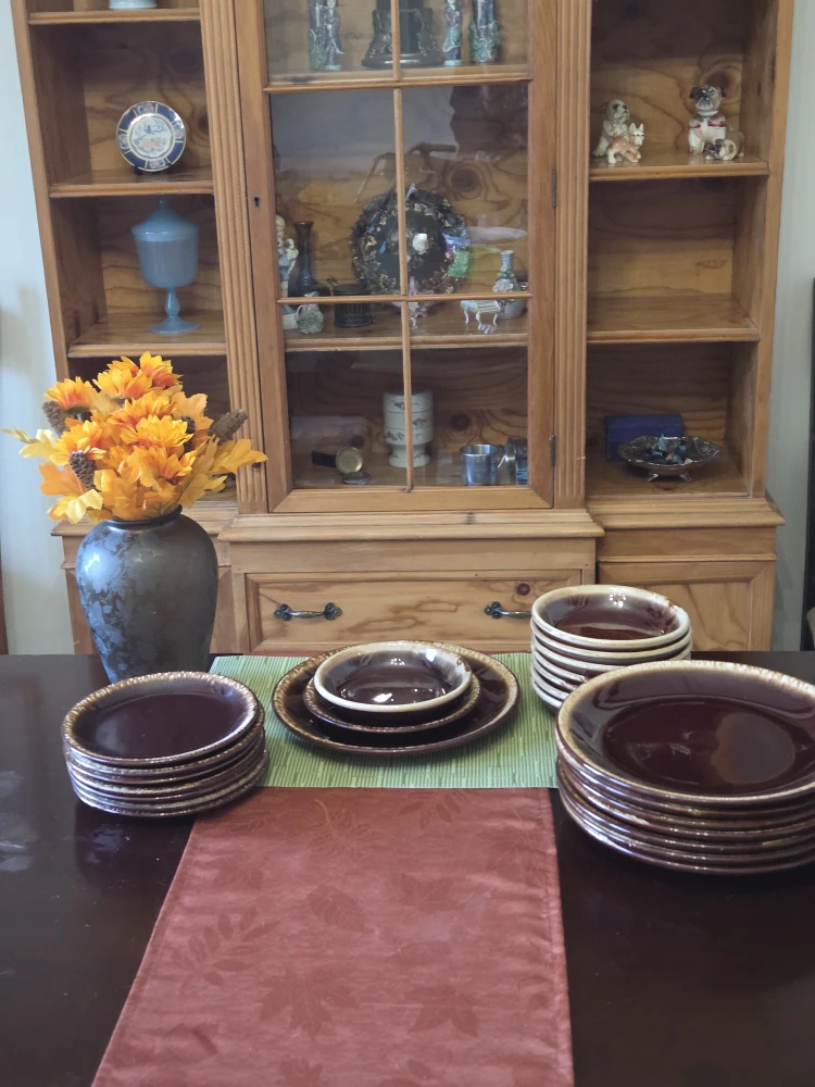 Vintage McCoy Brown Drip Glaze Dinner Plates