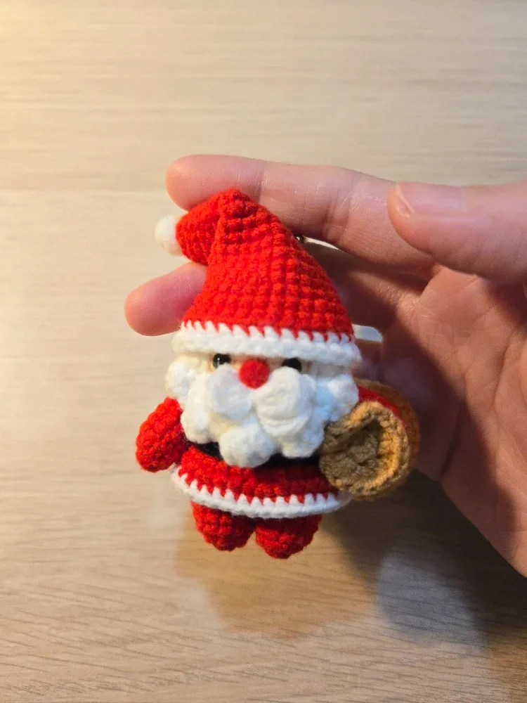 Handmade Santa Claus Crochet Keychains, Christmas gift image indicator(3)