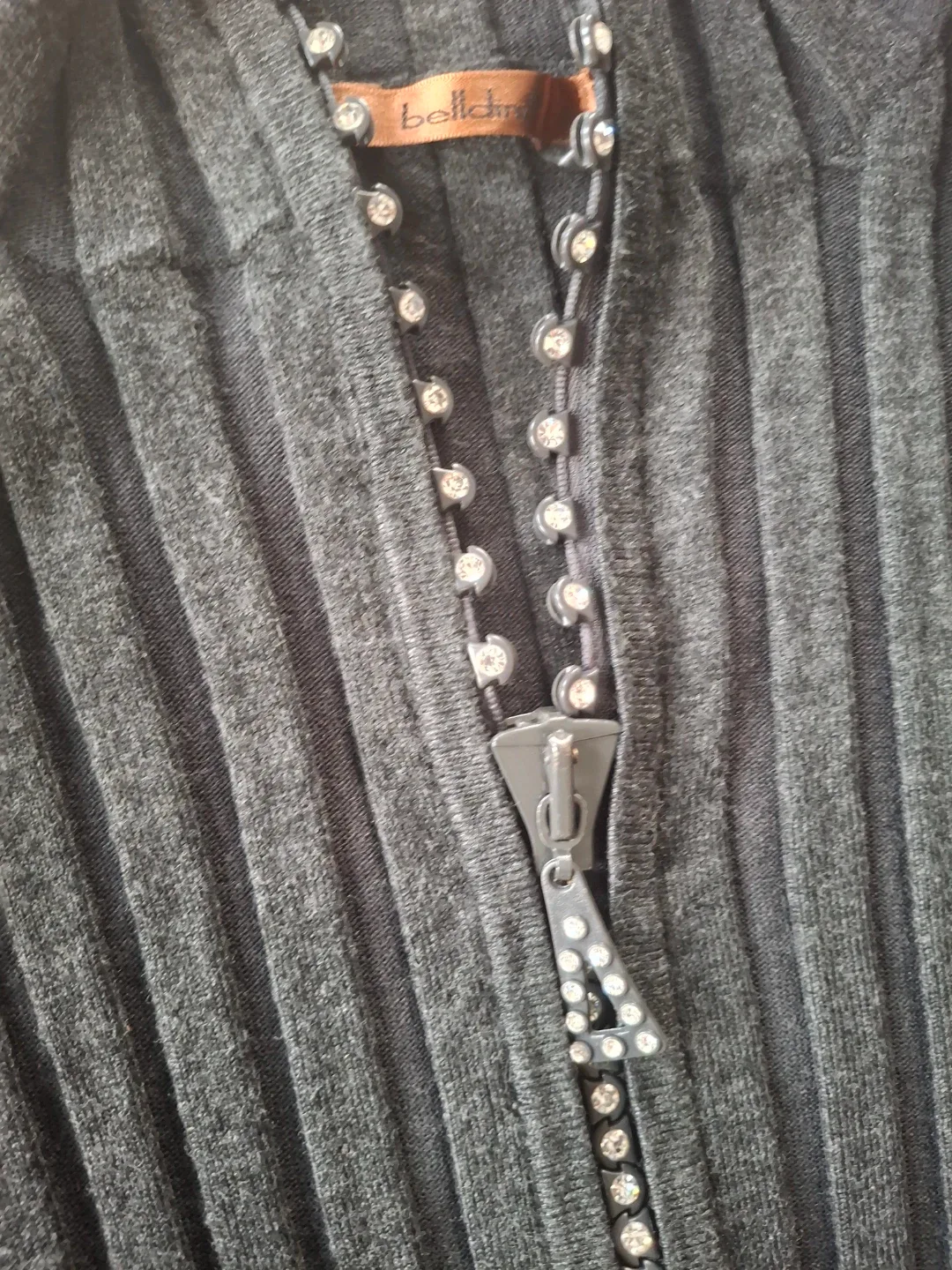 Belladim Gray Ribbed Knit Cardigan image indicator(2)