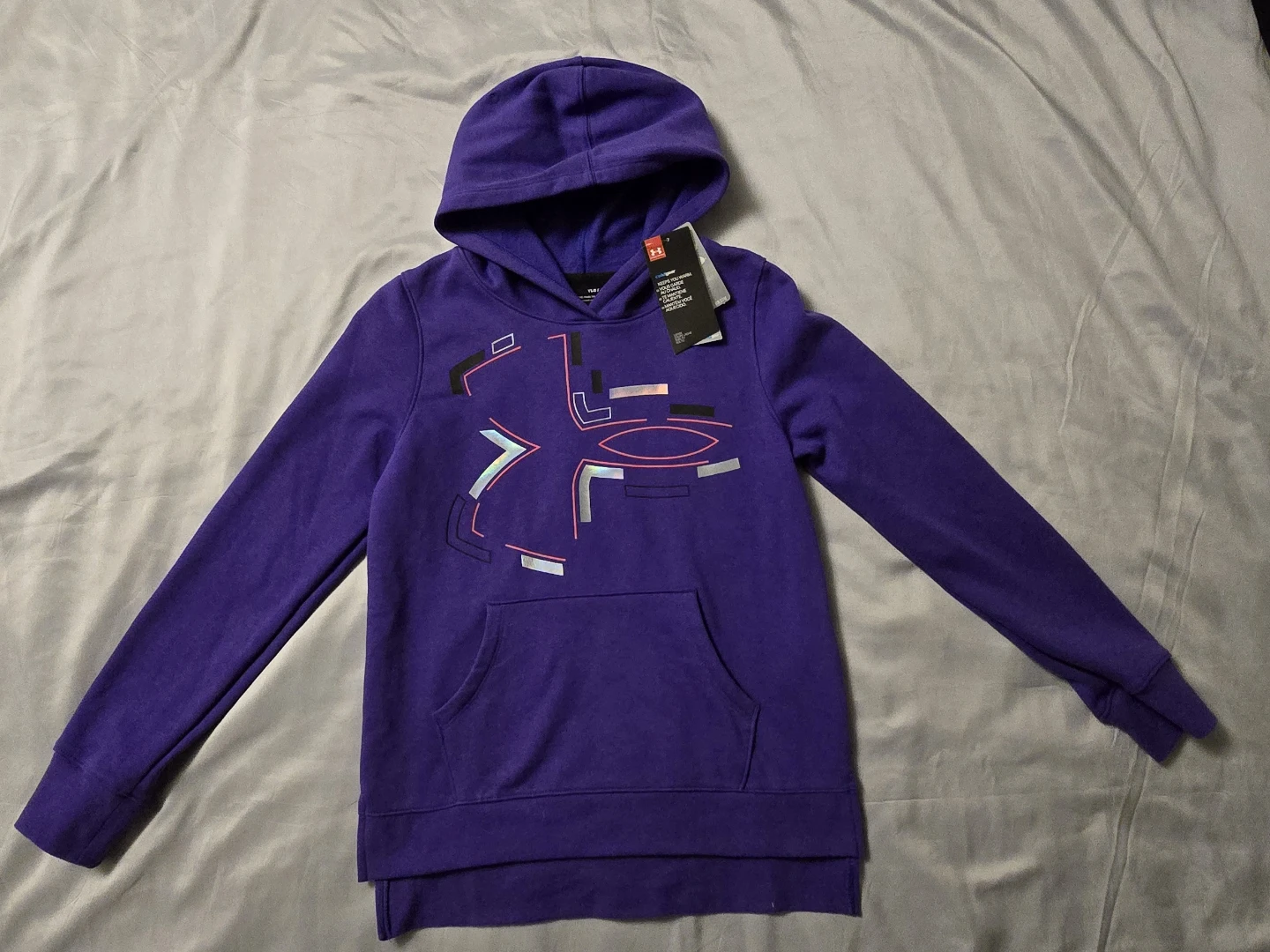 NEW! Girl's Under Armour Purple Hoodie! - YLG - 14 - 16