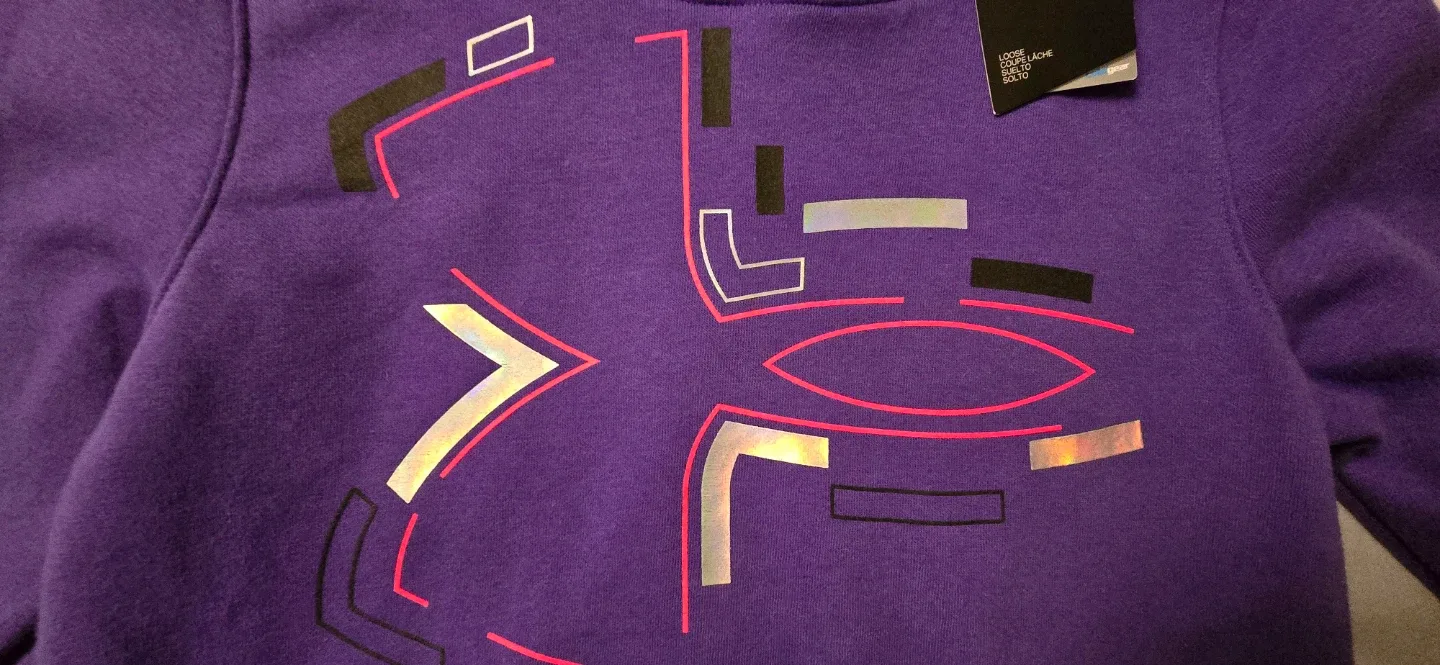 NEW! Girl's Under Armour Purple Hoodie! - YLG - 14 - 16 image indicator(3)