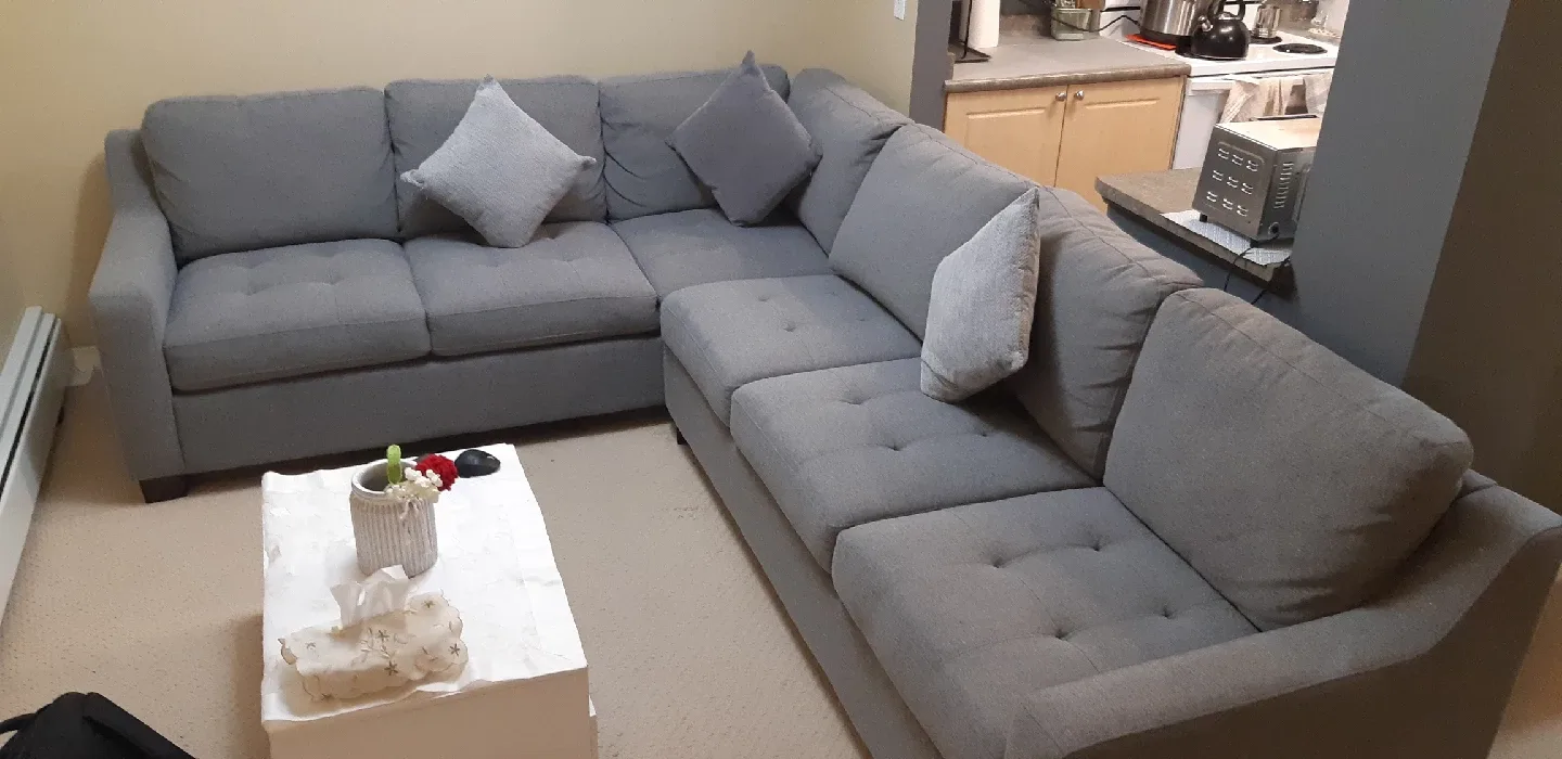 Grey Sectional Sofa with Ottoman image indicator(2)