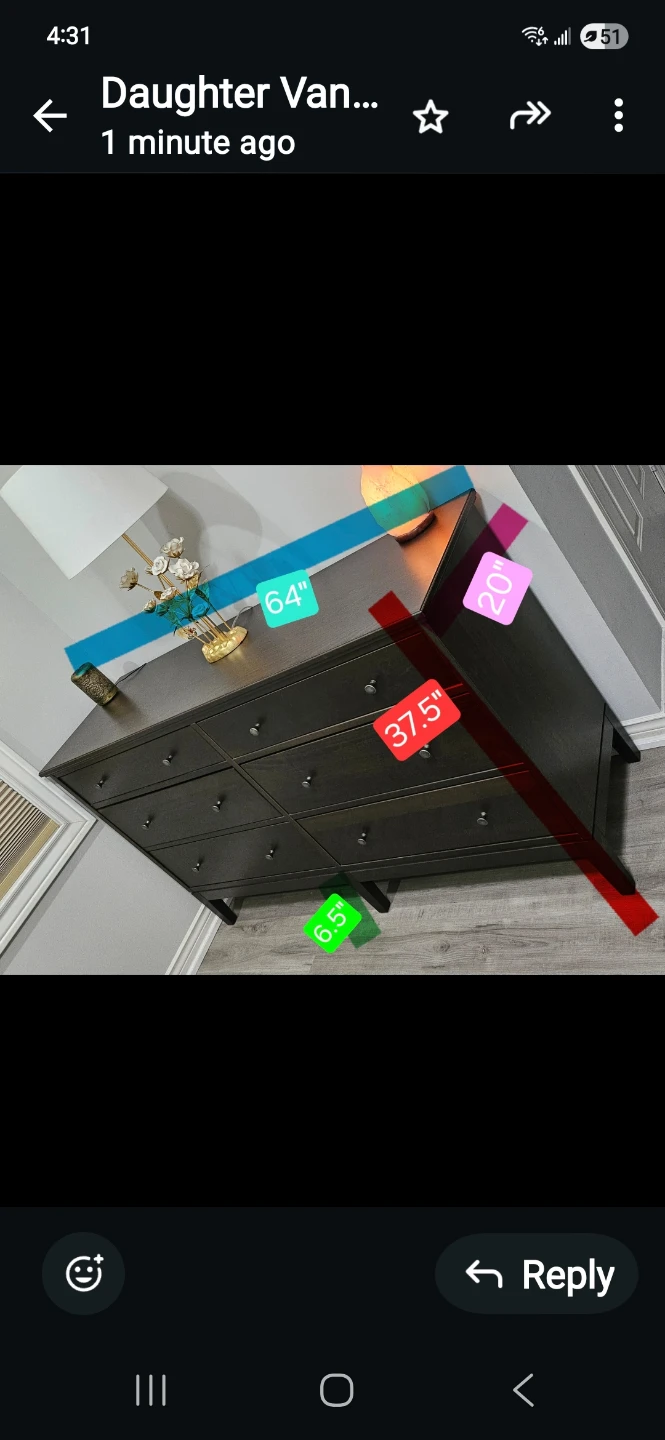 Dark Brown Dresser (64"x37.5"x20")
