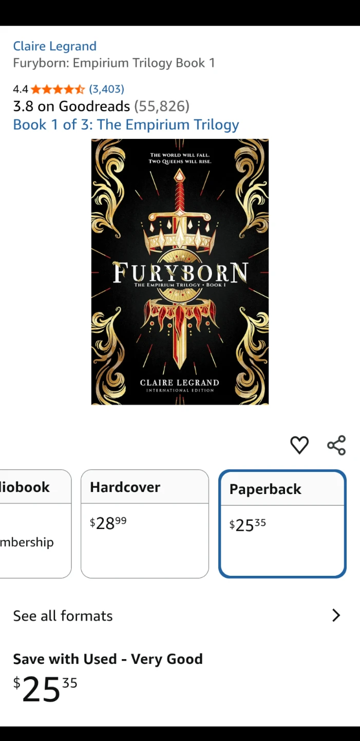 Furyborn by Claire Legrand (Paperback) - photo 3