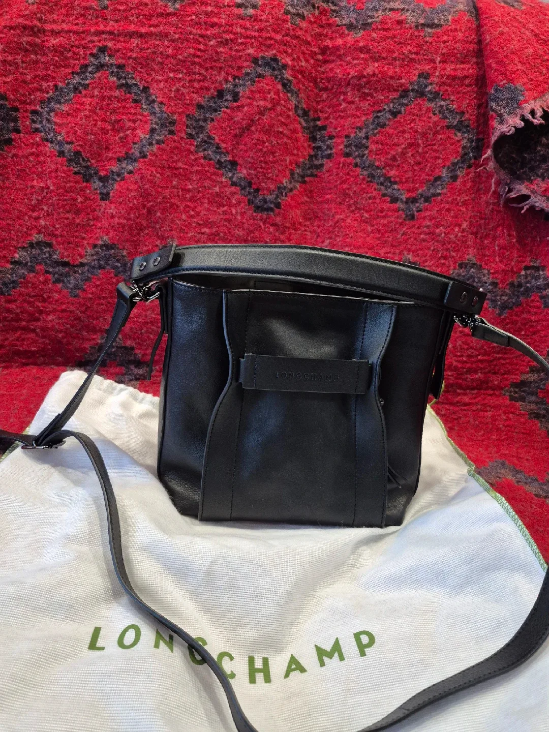 Longchamp 3D S Crossbody Bag - Black calf Leather image indicator(3)