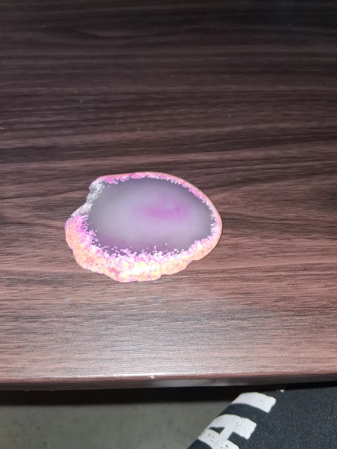 3 Inches by 2 1/2 Inches Agate Slice - Pink & White