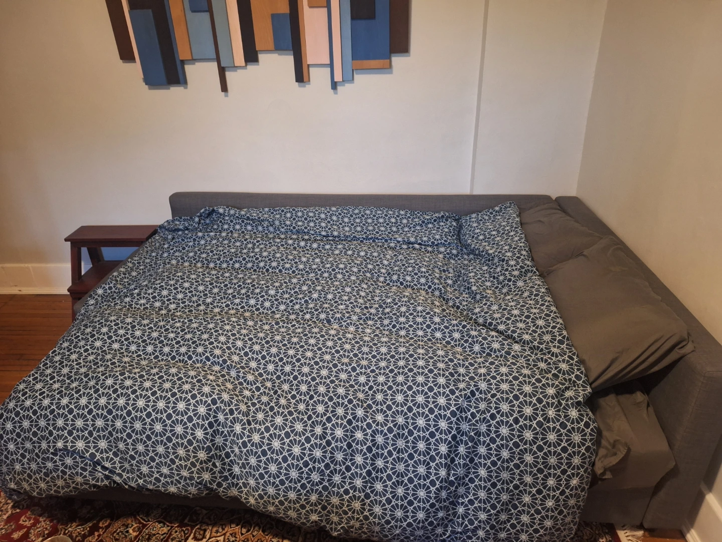 IKEA FRIHETEN Sofa Bed w/ Storage + Bedding